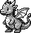 Converted result for recipe 3: the dragon in four shades of gray with a transparent background