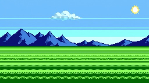 Generated image for recipe 4: green fields and blue mountains beneath a bright sky